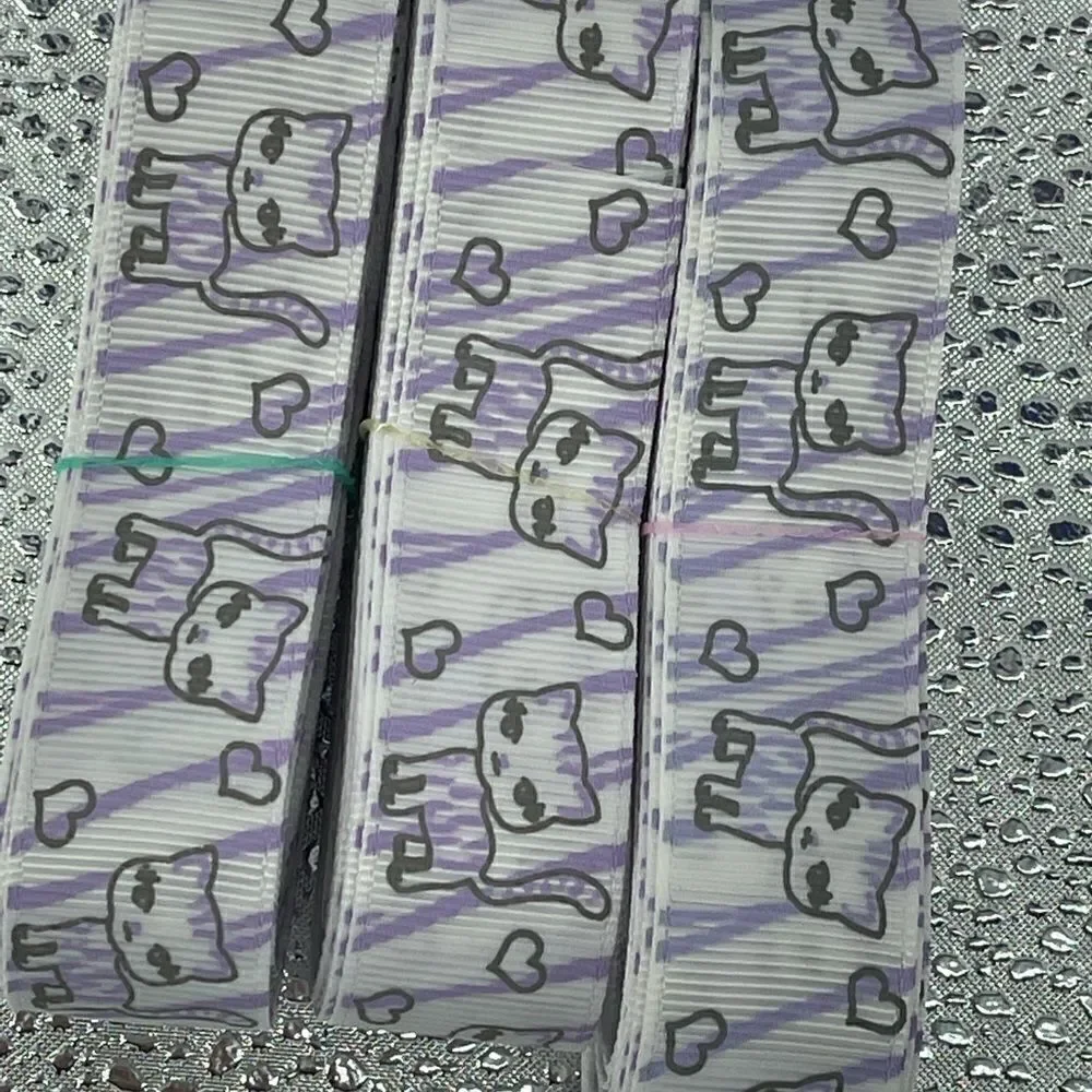 Grosgrain Ribbon NEW 7/8” 5 yards yds 5/$20 Kitty cat purple zebra stripes